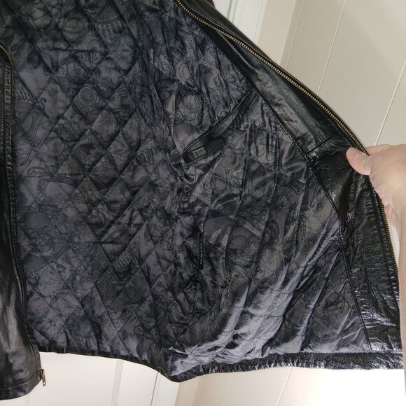 ​Torriani Ispiraizone Italiana Men's Black Leather Jacket L Bomber Style Mod - Picture 15 of 16